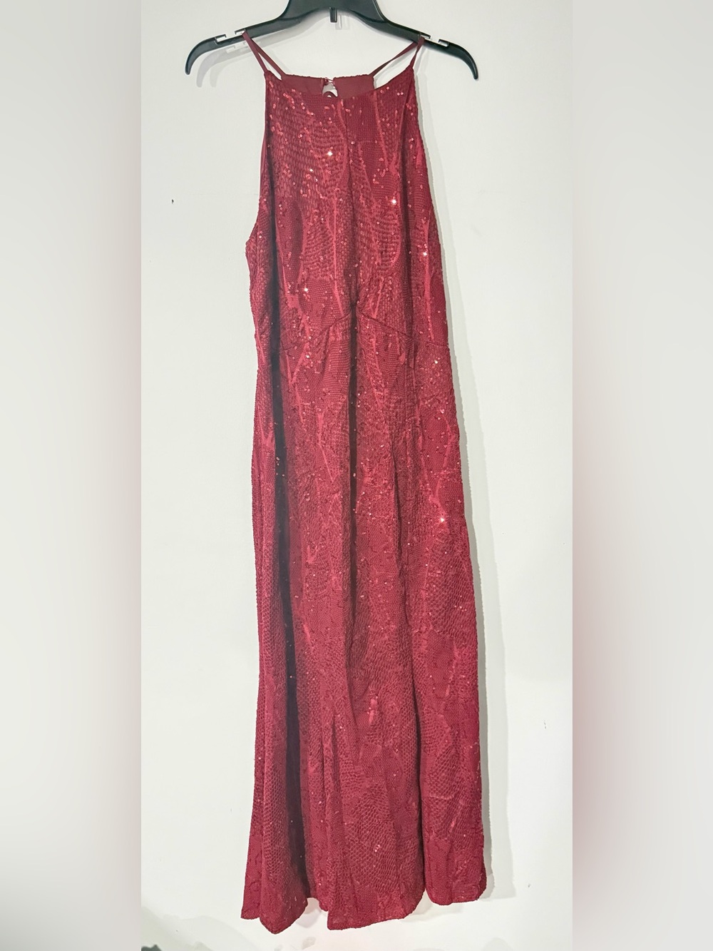 Bailey Blue Red Red Lace High Neck Midi Dress
